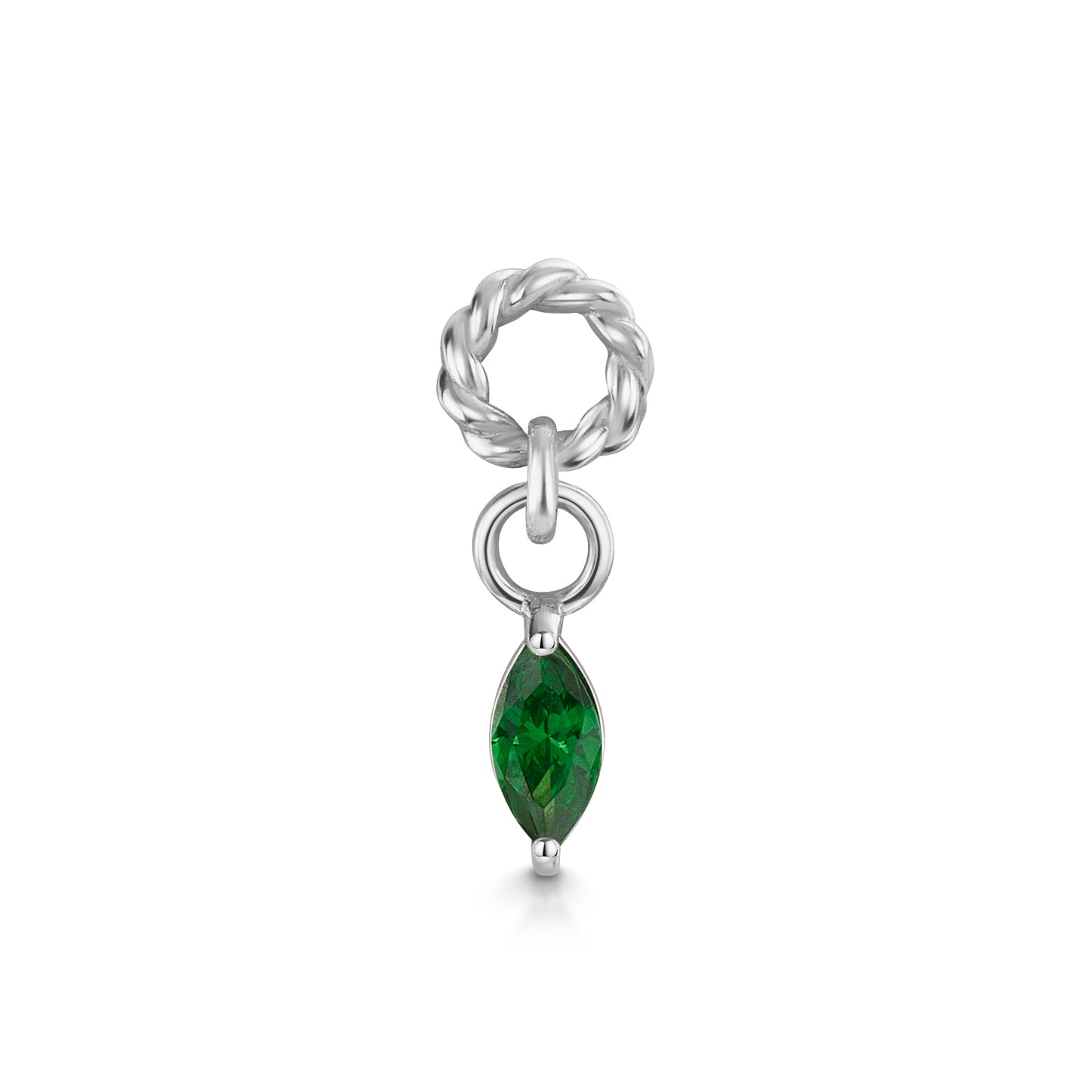 astrid miyu 9k solid white gold twisted Cressida green earring charm Chains and Charms Laura Bond