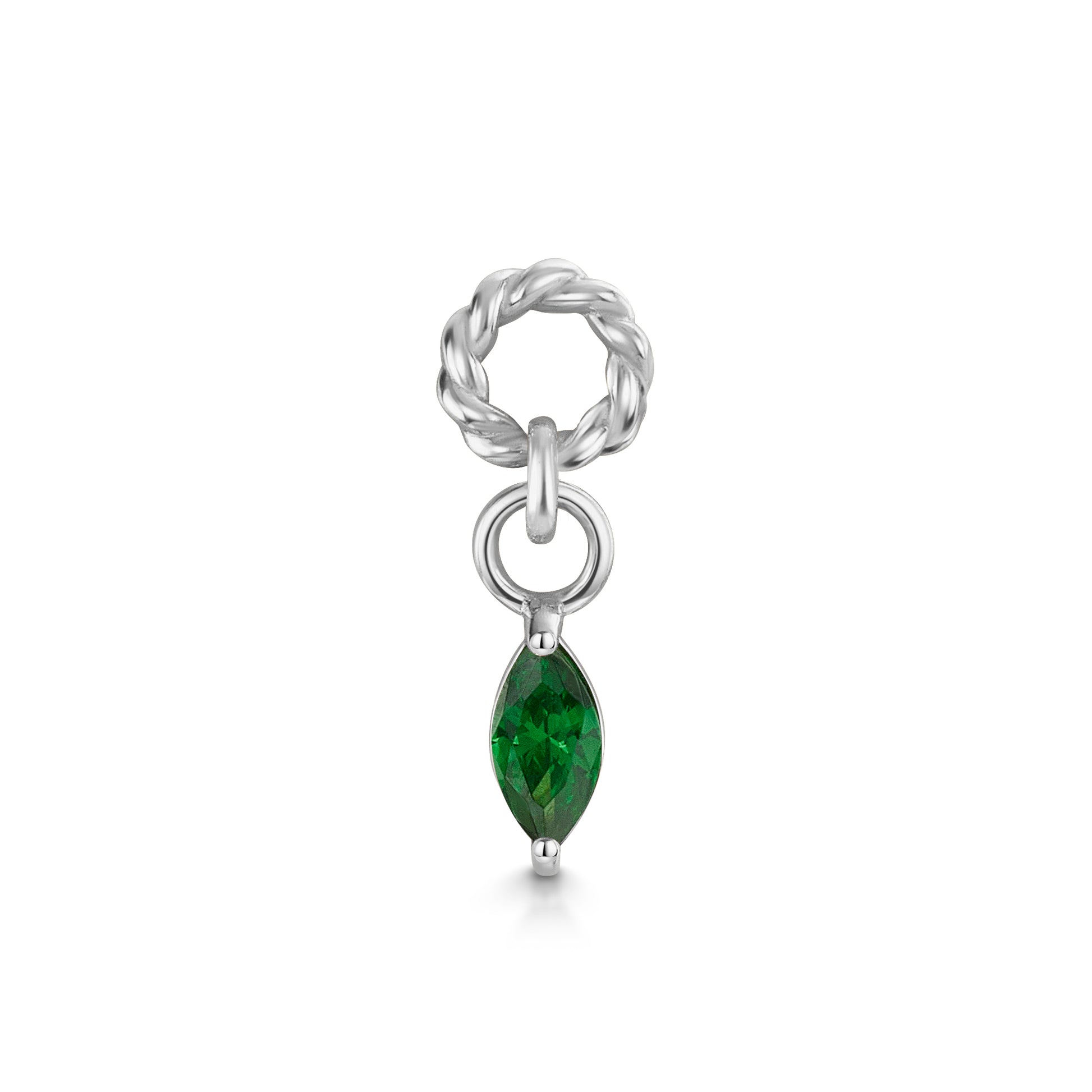 astrid miyu 9k solid white gold twisted Cressida green earring charm Chains and Charms Laura Bond