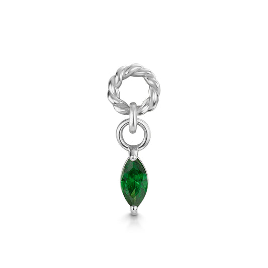 astrid miyu 9k solid white gold twisted Cressida green earring charm Chains and Charms Laura Bond