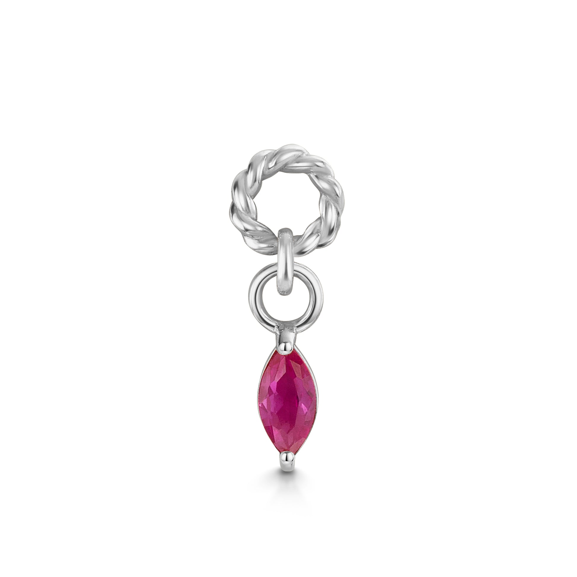 astrid miyu 9k solid white gold twisted Cressida red earring charm Chains and Charms Laura Bond