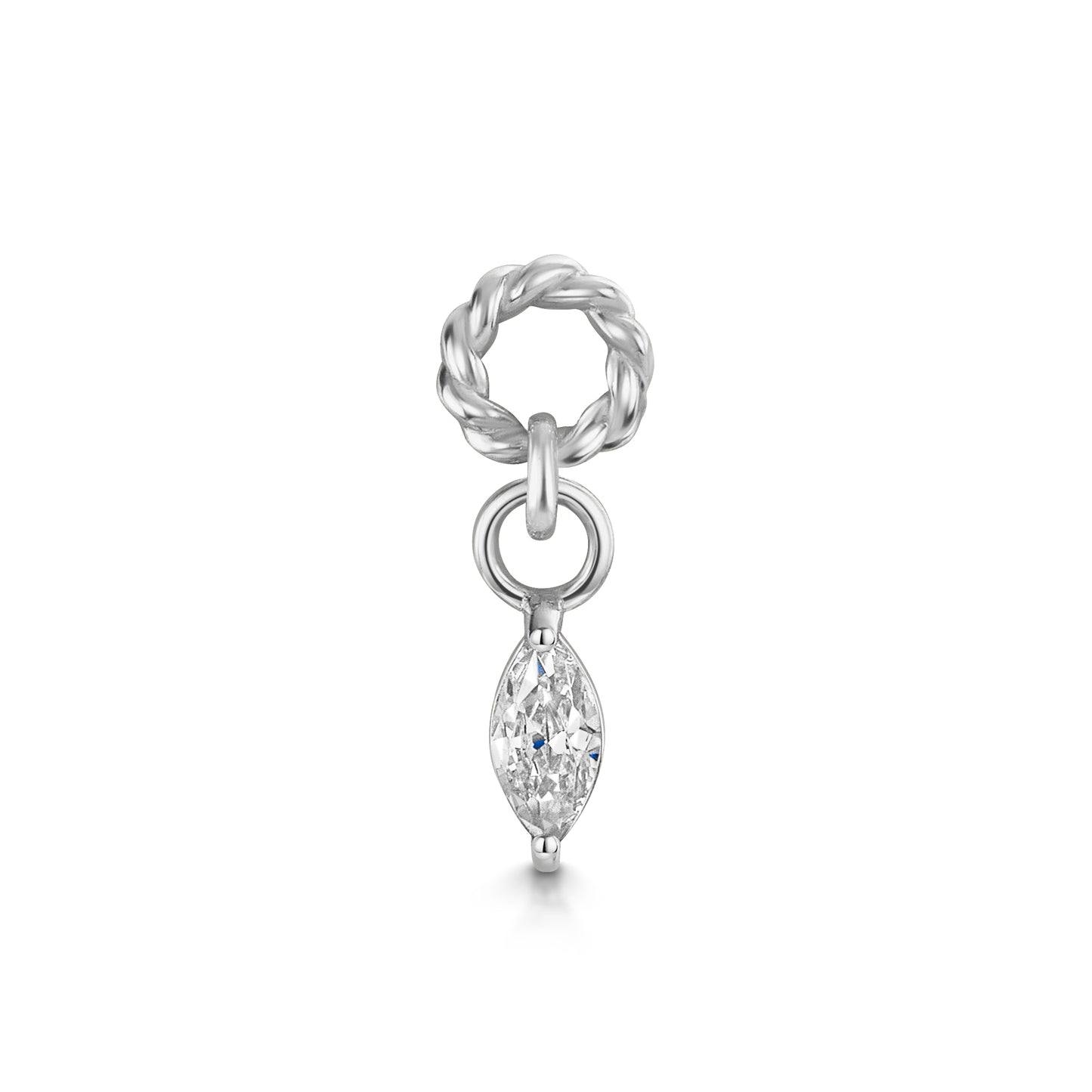 astrid miyu 9k solid white gold twisted Cressida earring charm Chains and Charms Laura Bond