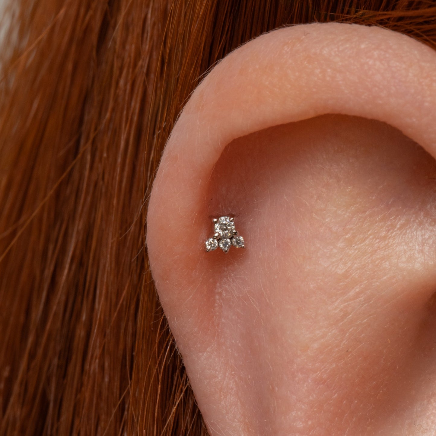 Diamonds by Laura Bond - 14k solid white gold Elsie flat back labret stud earring Cartilage Studs Laura Bond Maria Tash astrid miyu