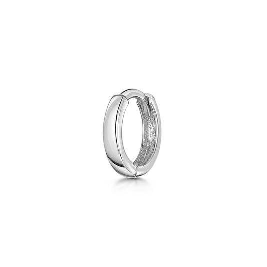 9k solid white gold 6mm simple mini huggie earring