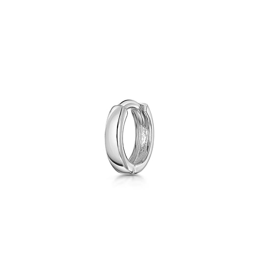 9k solid white gold 5mm simple teeny tiny huggie earring