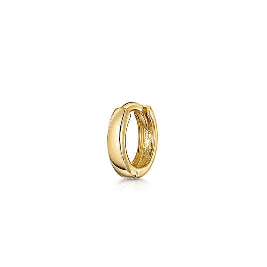 9k solid yellow gold 5mm simple teeny tiny huggie earring