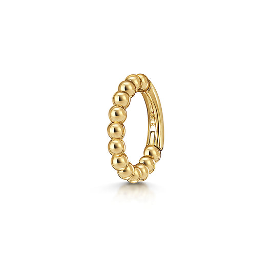 9k solid yellow gold 6mm 16g Stevie beaded clicker hoop earring Huggies and Hoops Laura Bond Maria Tash