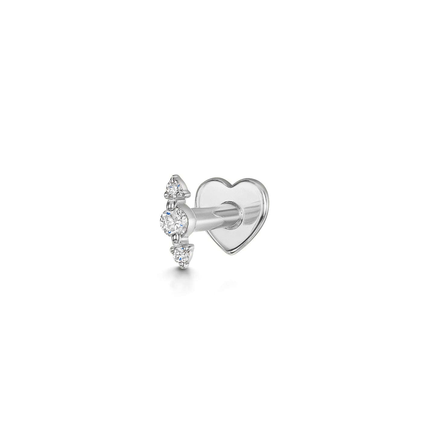 Diamonds by Laura Bond - 14k solid white gold Iris flat back labret stud earring Cartilage Studs Laura Bond Maria Tash astrid miyu