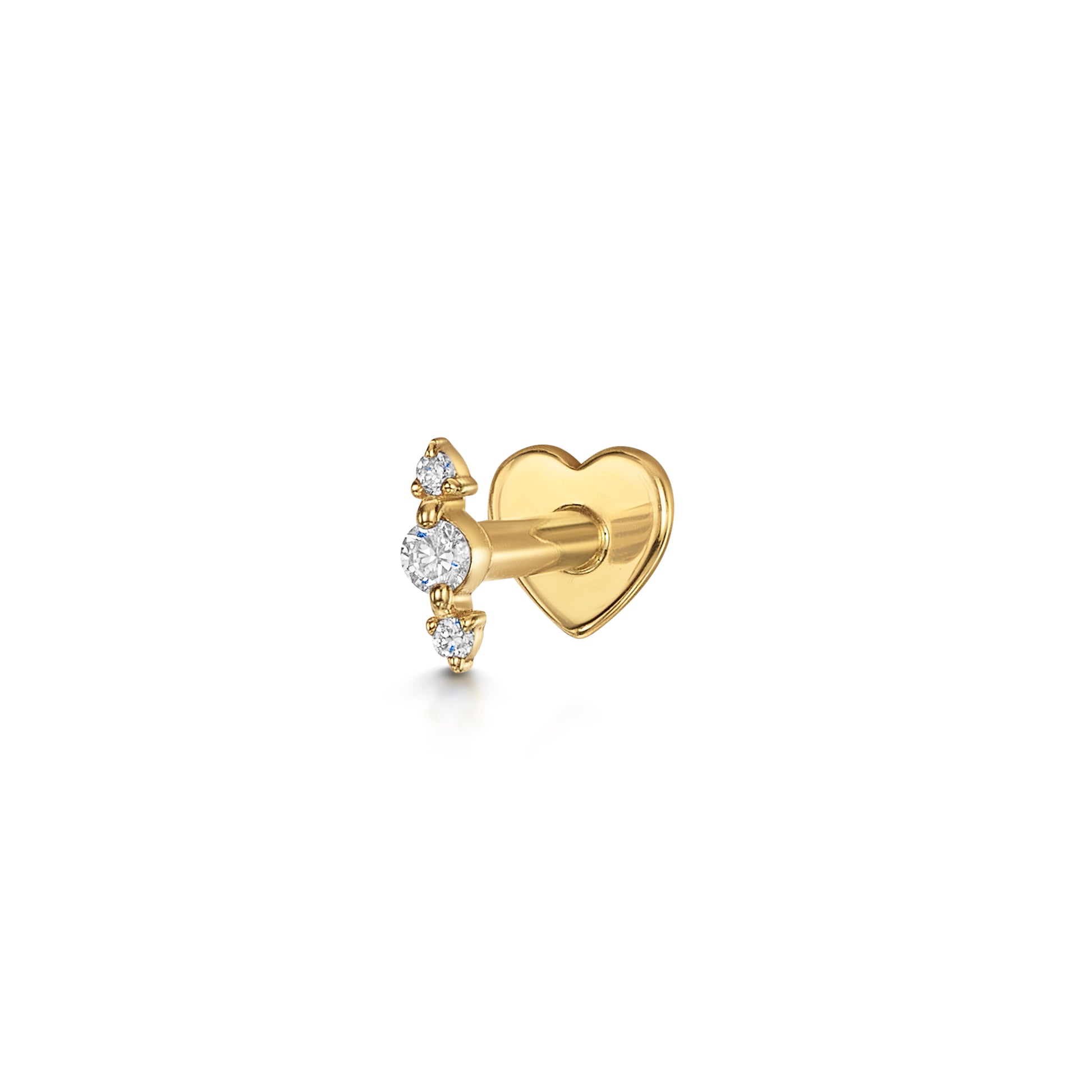 Diamonds by Laura Bond - 14k solid yellow gold Iris flat back labret stud earring Cartilage Studs Laura Bond Maria Tash astrid miyu