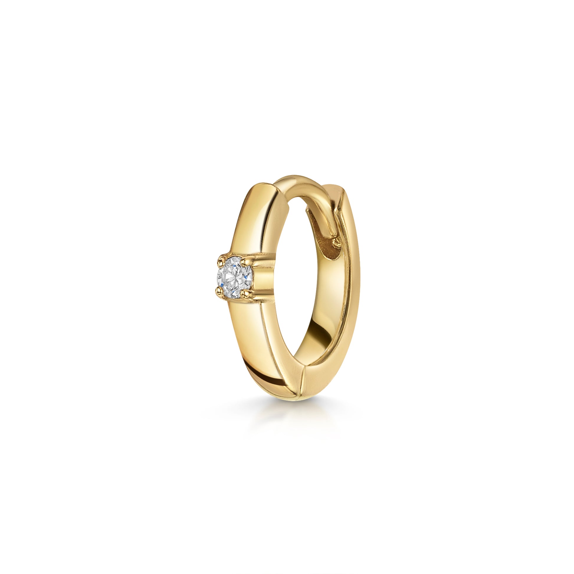 Diamonds by Laura Bond - 14k solid yellow gold diamond huggie hoop 6mm Huggies and Hoops Laura Bond Maria Tash astrid miyu