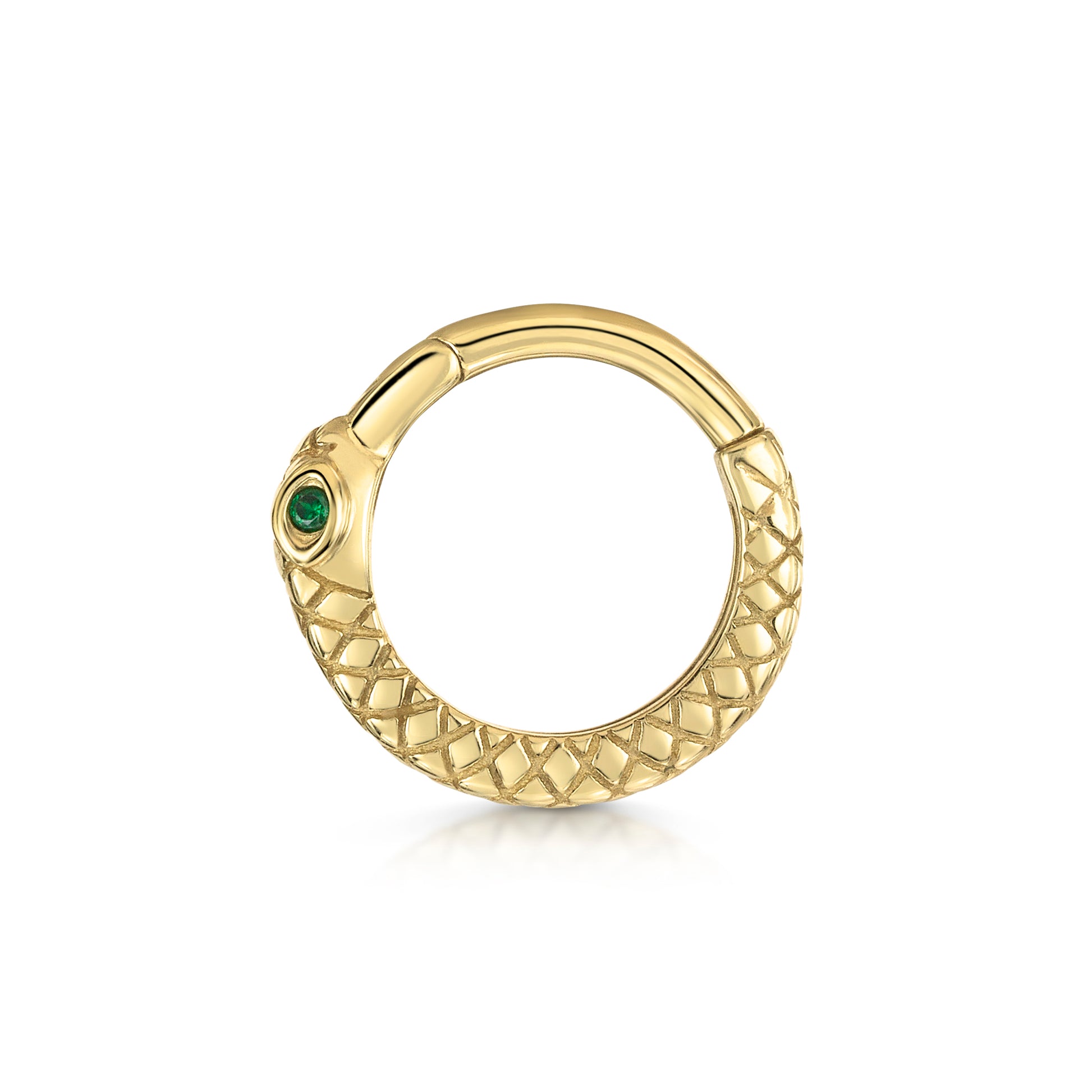 astrid miyu 9k solid yellow gold Ouroboros Snake clicker hoop earring Huggies and Hoops Laura Bond