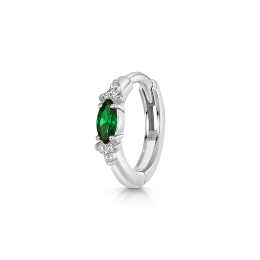 astrid miyu 9k solid white gold Ivy marquise 8mm huggie hoop earring Huggies and Hoops Laura Bond