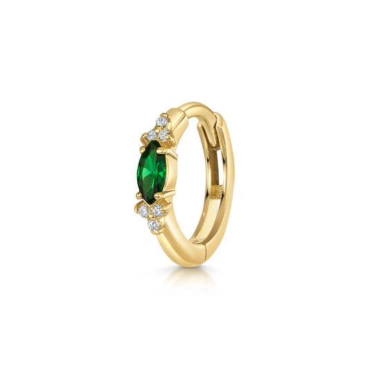 astrid miyu 9k solid yellow gold Ivy marquise 8mm huggie hoop earring Huggies and Hoops Laura Bond