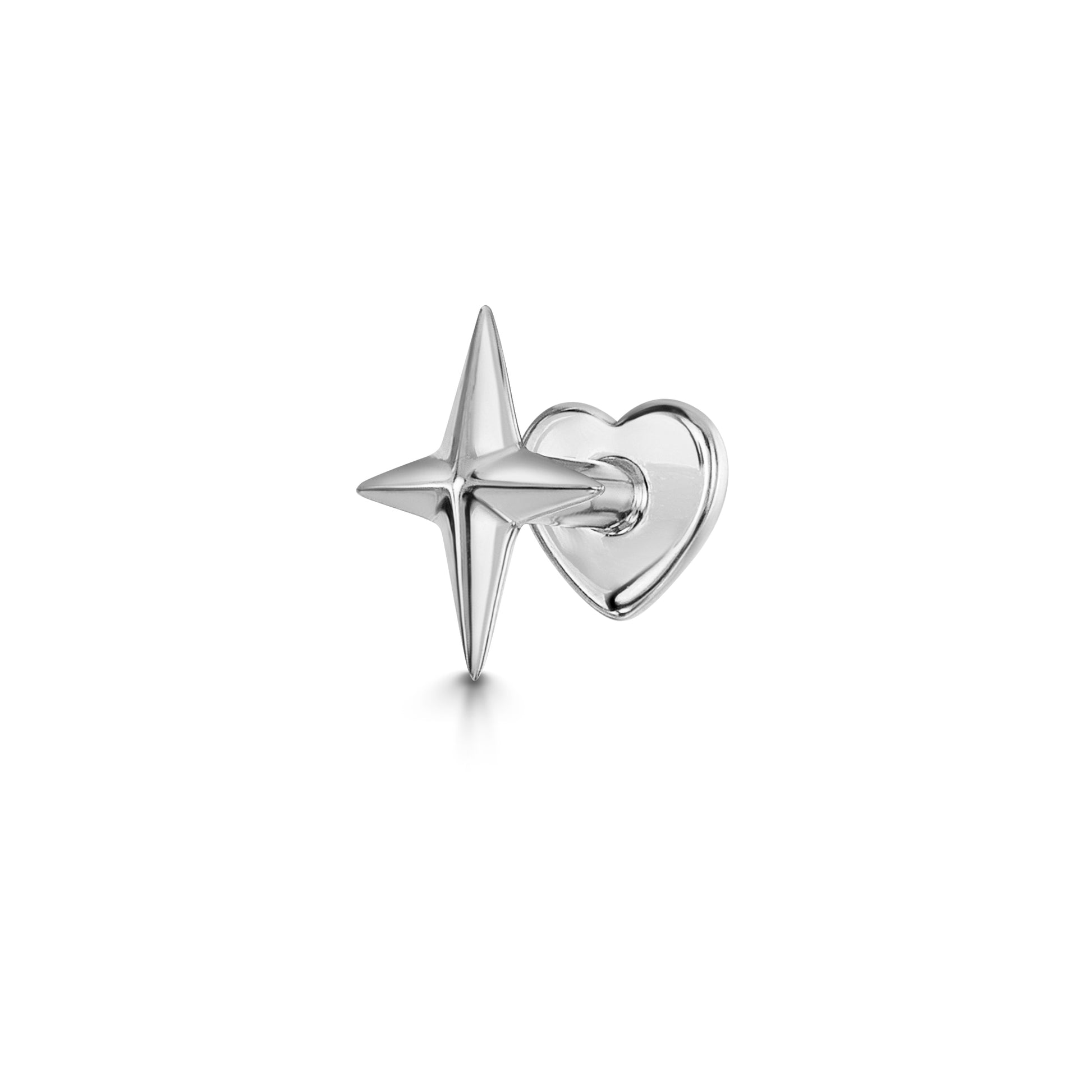 astrid miyu 14k solid white gold Faceted Star labret stud earring Cartilage Studs Laura Bond