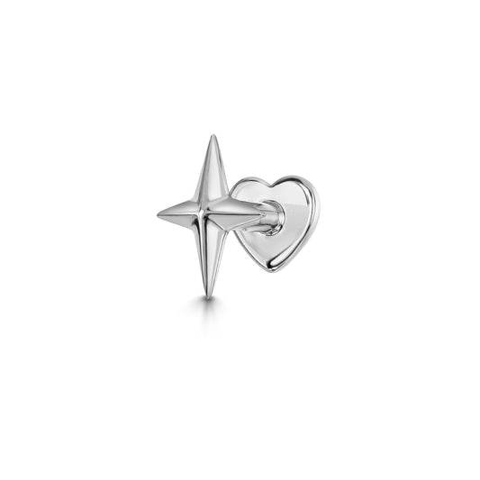 astrid miyu 14k solid white gold Faceted Star labret stud earring Cartilage Studs Laura Bond