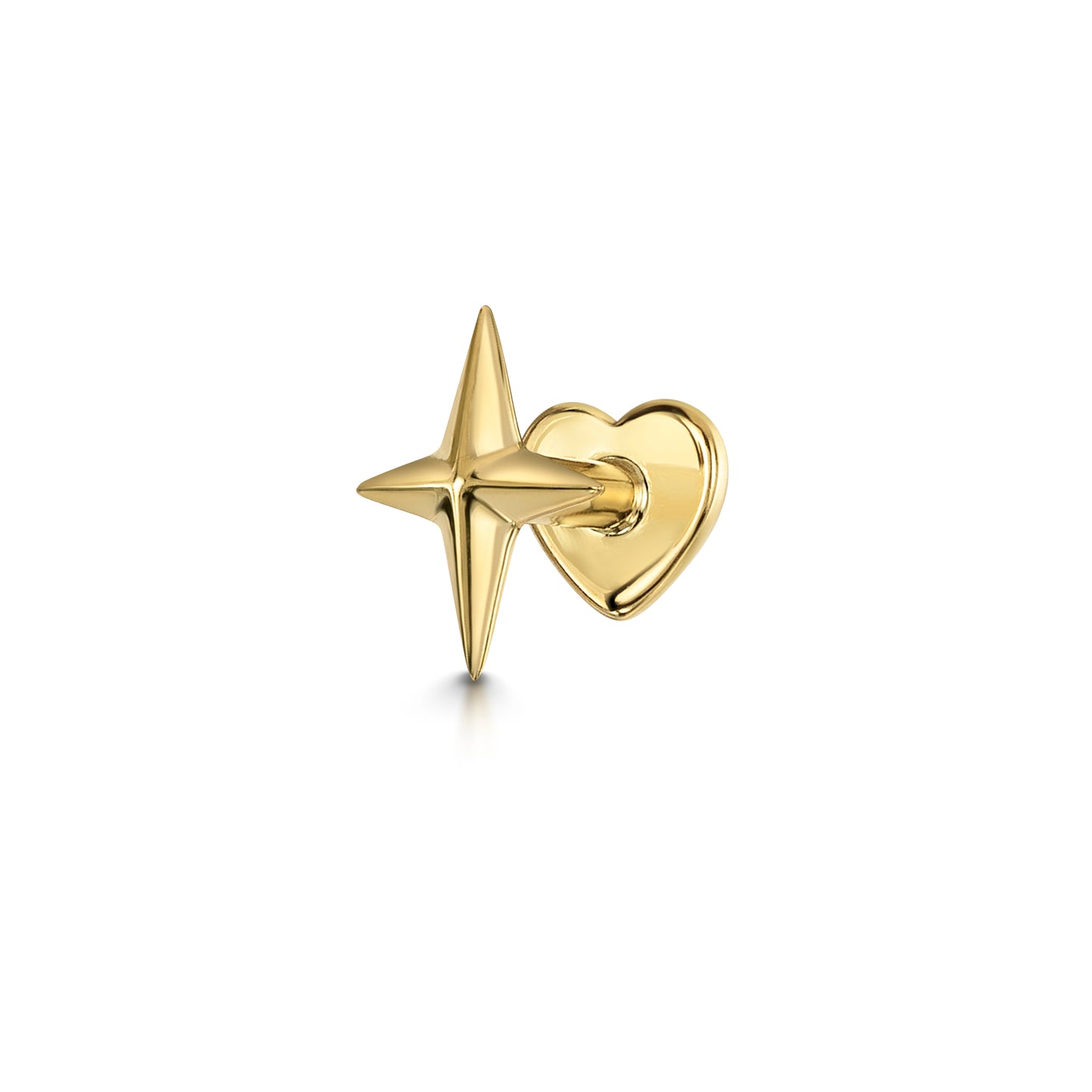astrid miyu 14k solid yellow gold Faceted Star labret stud earring Cartilage Studs Laura Bond