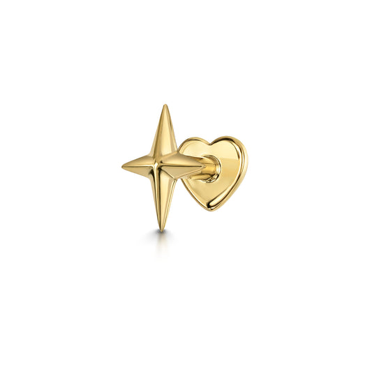 astrid miyu 14k solid yellow gold Faceted Star labret stud earring Cartilage Studs Laura Bond