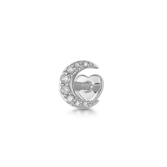 astrid miyu 14k solid white gold Lunette moon flat back labret stud earring Cartilage Studs Laura Bond