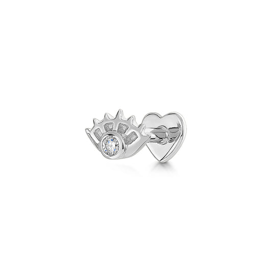 astrid miyu 9k solid white gold Oria eye flat back labret stud earring Cartilage Studs Laura Bond