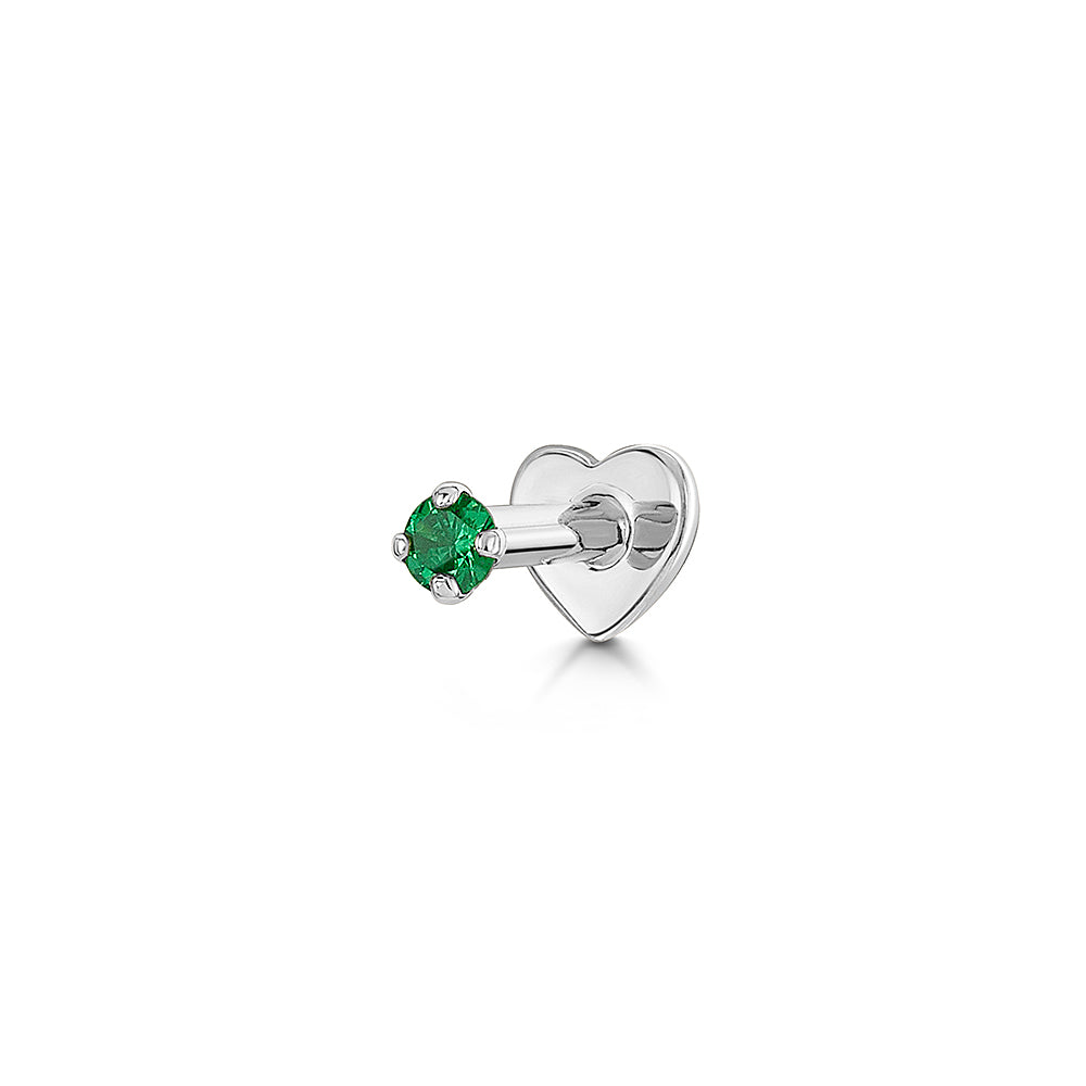 astrid miyu 9k solid white gold tiny green crystal gem 2mm flat back labret stud earring Cartilage Studs Laura Bond