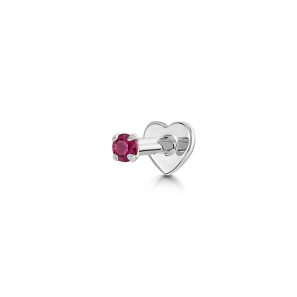 astrid miyu 9k solid white gold tiny red crystal gem 2mm flat back labret stud earring Cartilage Studs Laura Bond