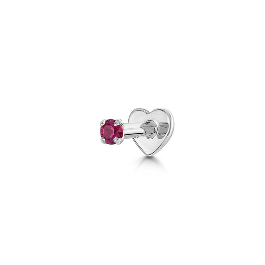 astrid miyu 9k solid white gold tiny red crystal gem 2mm flat back labret stud earring Cartilage Studs Laura Bond