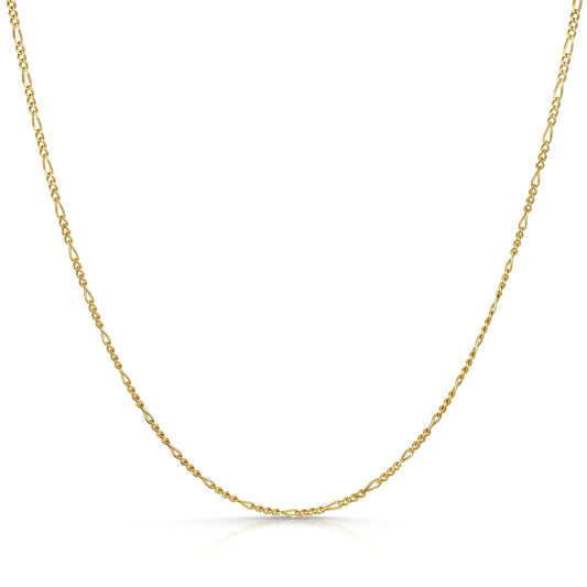 9k solid yellow gold 18" figaro necklace chain