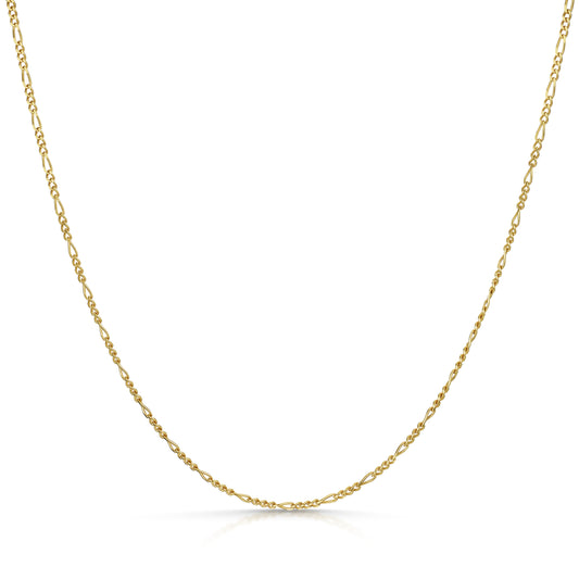 9k solid yellow gold 18" figaro necklace chain Laura Bond Maria Tash astrid miyu