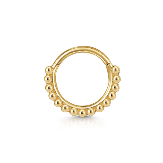 14k solid yellow gold 9mm Sienna hoop for daith or septum Huggies and Hoops Laura Bond Maria Tash astrid miyu