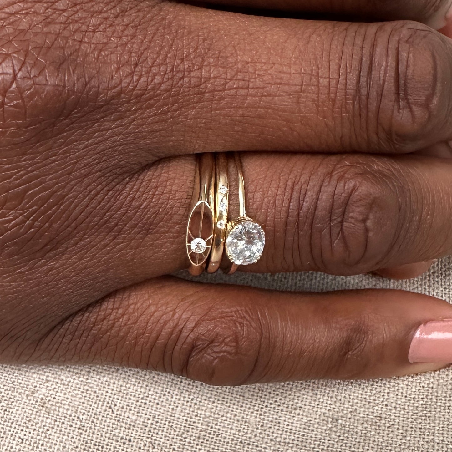 9k solid yellow gold oval solitaire ring