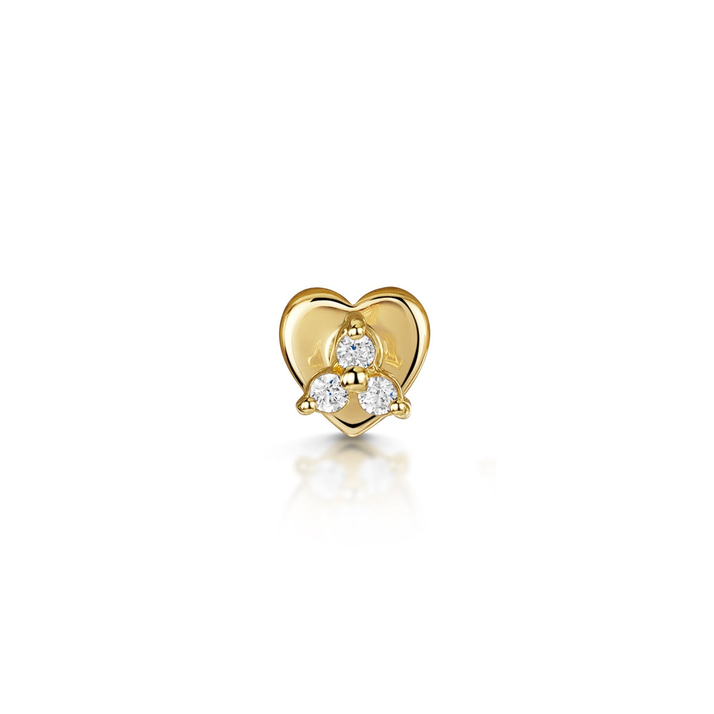 14k solid yellow gold tiny trio flat back labret stud earring 8mm Cartilage Studs Laura Bond Maria Tash