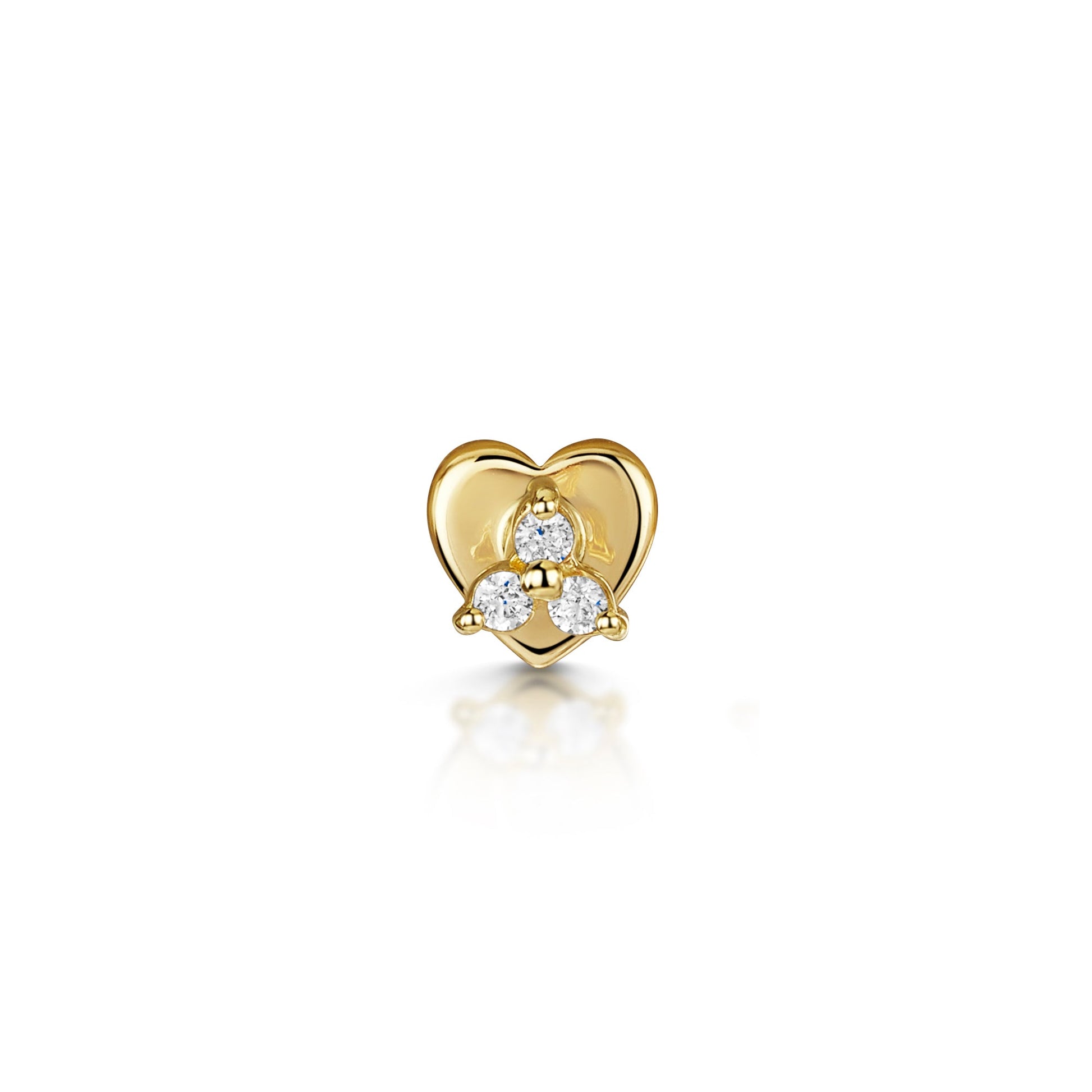 14k solid yellow gold tiny trio flat back labret stud earring 8mm Cartilage Studs Laura Bond Maria Tash