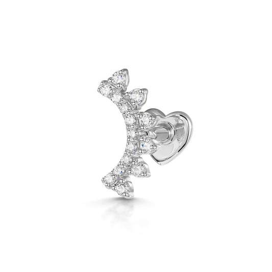 14k solid white gold Tala flat back labret stud earring 8mm Cartilage Studs Laura Bond Maria Tash astrid miyu