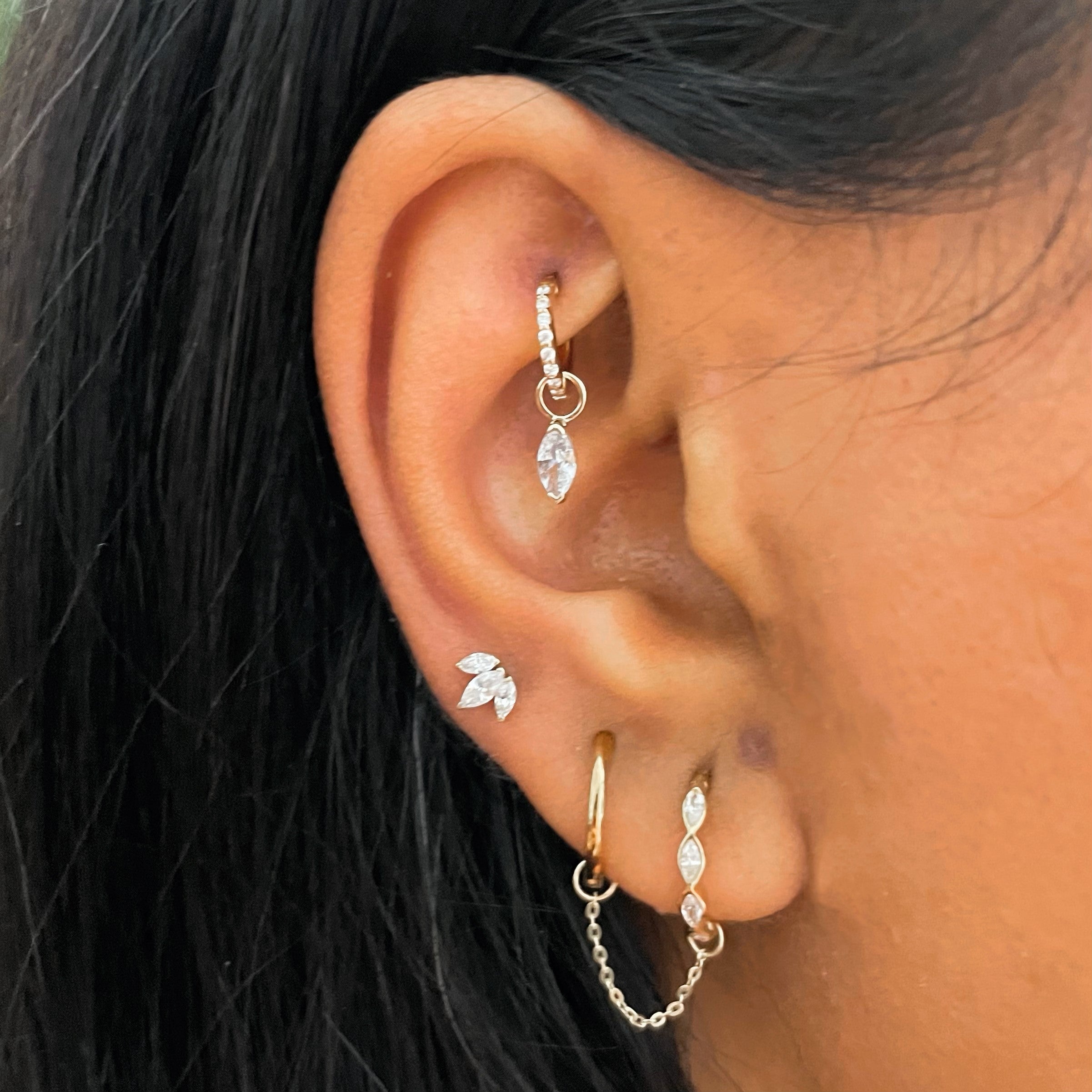 Stacked ear piercings deals