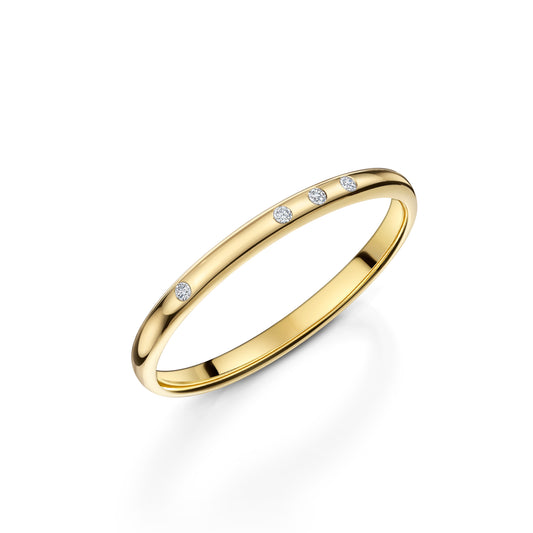 9k solid yellow gold moissanite morse code LOVE ring