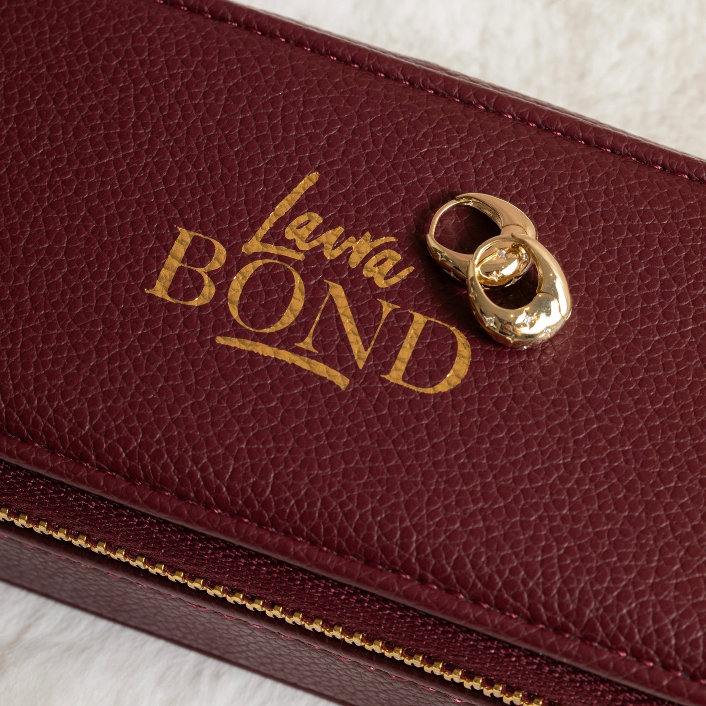 Laura Bond X Stackers Travel Jewellery Box: Burgundy Laura Bond Maria Tash