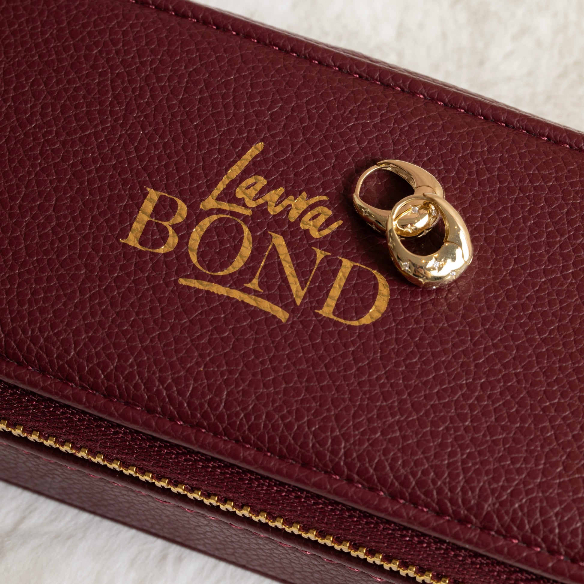 Laura Bond X Stackers Travel Jewellery Box: Burgundy Laura Bond Maria Tash