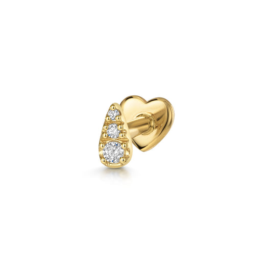 9k solid yellow gold Spiral flat back labret stud earring Cartilage Studs Laura Bond Maria Tash astrid miyu