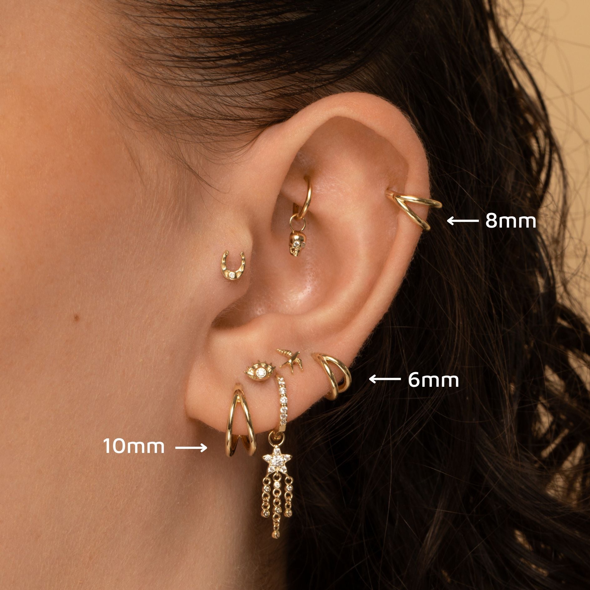 astrid miyu 9k solid yellow gold double clicker hoop earring Huggies and Hoops Laura Bond
