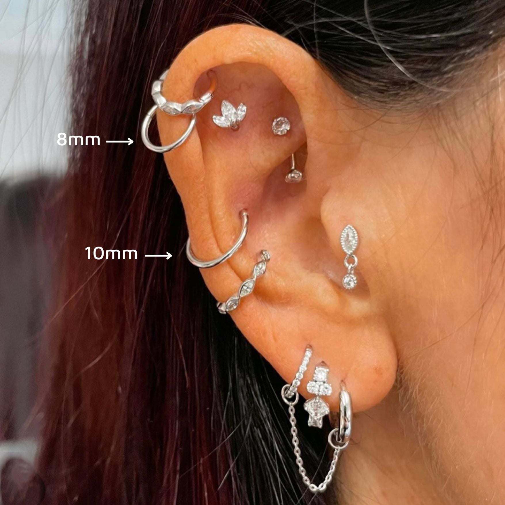 9k solid white gold 16g clicker hoop earring Huggies and Hoops Laura Bond Maria Tash astrid miyu