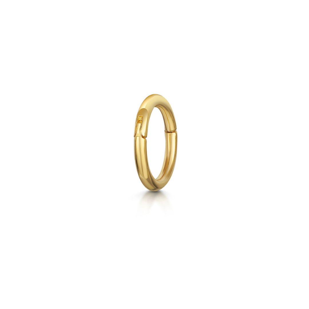 9k solid yellow gold 7mm clicker hoop earring - Laura Bond Jewellery