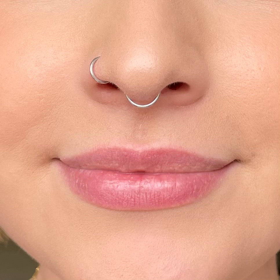 9k solid white gold 6mm clicker hoop earring - LAURA BOND jewellery