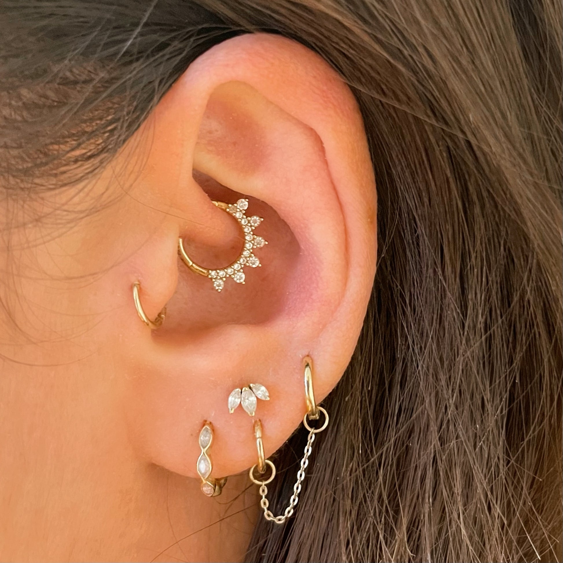 9k solid yellow gold 6mm 18g clicker hoop earring Huggies and Hoops Laura Bond Maria Tash