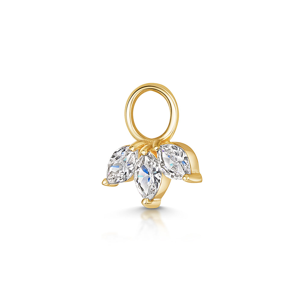 9k solid yellow gold lotus flower charm - LAURA BOND jewellery