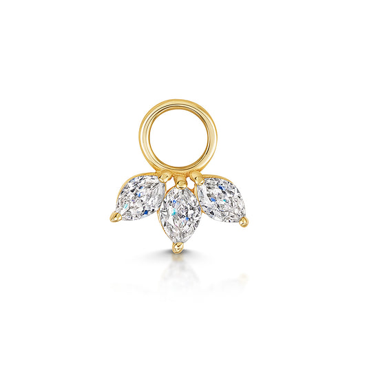 9k solid yellow gold lotus flower charm - LAURA BOND jewellery