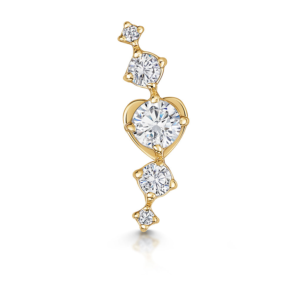 14k solid yellow gold Astraea flat back labret stud earring 8mm Cartilage Studs Laura Bond Maria Tash astrid miyu
