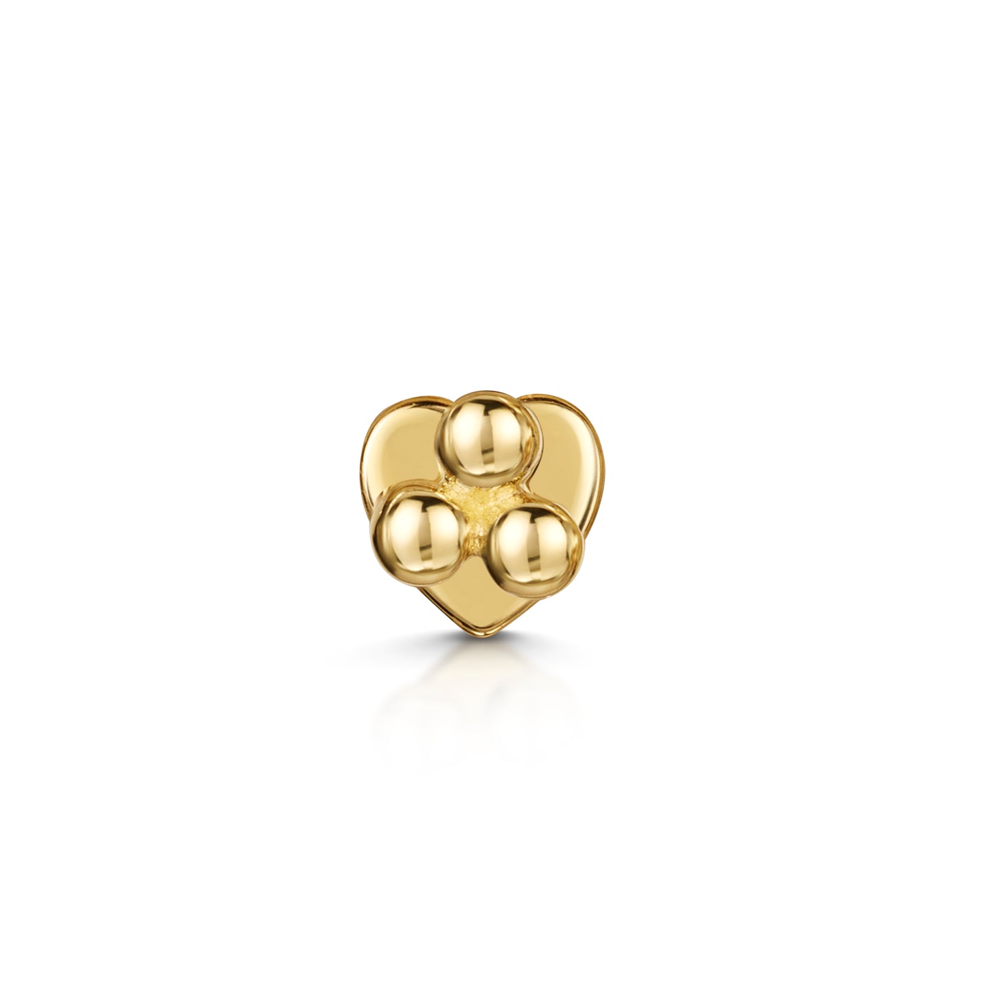 14k solid yellow gold tri-bead flat back labret stud earring 8mm Cartilage Studs Laura Bond Maria Tash astrid miyu