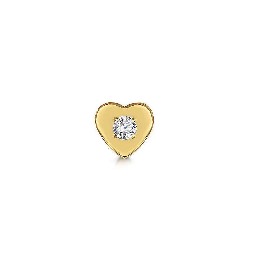 14k solid yellow gold tiny crystal gem flat back labret stud earring 8mm - LAURA BOND jewellery