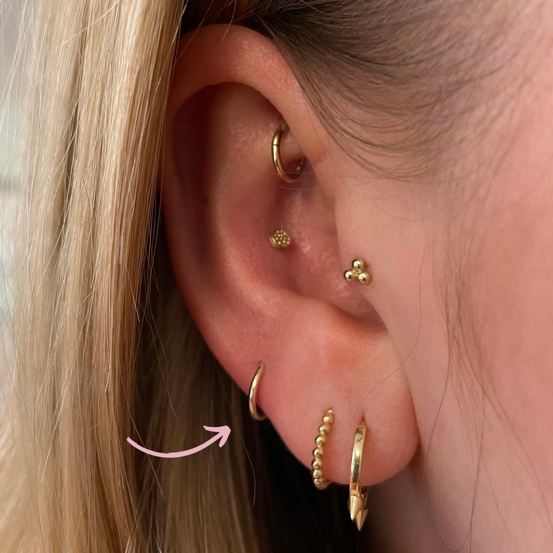 9k solid yellow gold 7mm 18g clicker hoop earring Huggies and Hoops Laura Bond Maria Tash