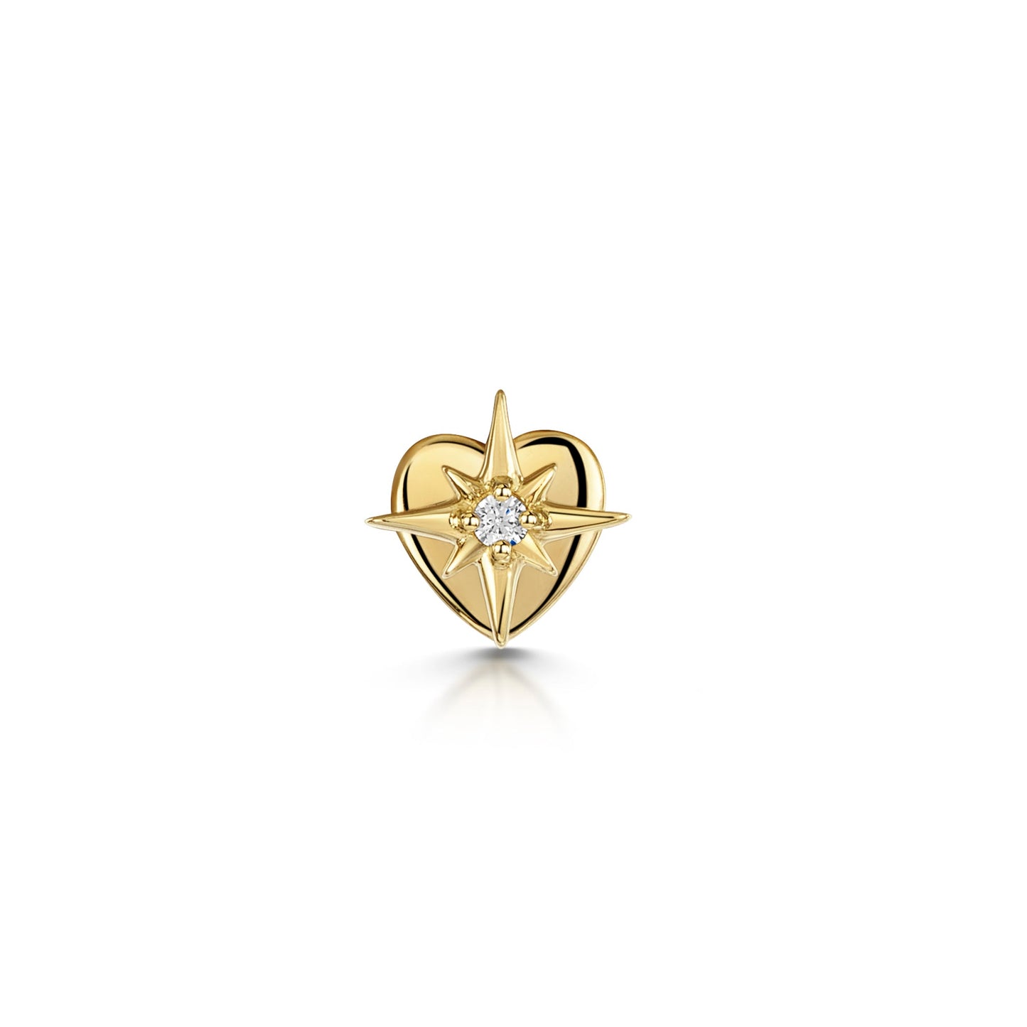 14k solid yellow gold North Star flat back labret stud earring 8mm Cartilage Studs Laura Bond Maria Tash astrid miyu