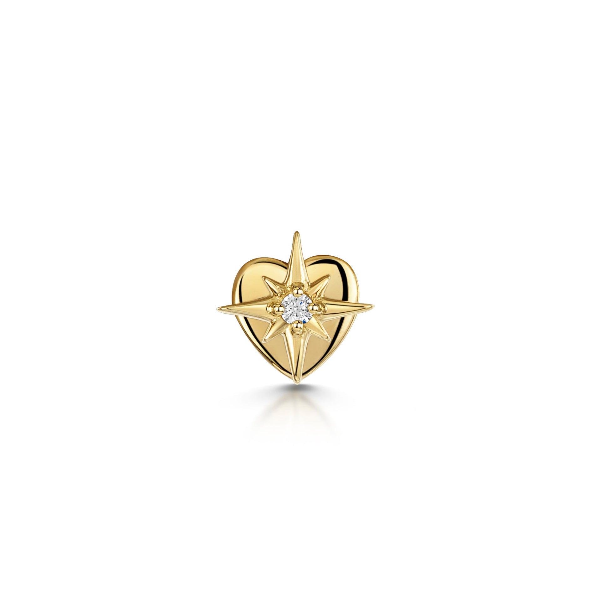 14k solid yellow gold North Star flat back labret stud earring 8mm Cartilage Studs Laura Bond Maria Tash astrid miyu